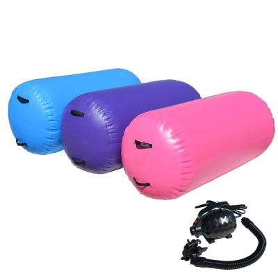 China Wholesale Inflatable PVC Tarpaulin+Air Roller Gymnastics Roller Drop Stitch Air Tumble Track Rolling Barrel for sale