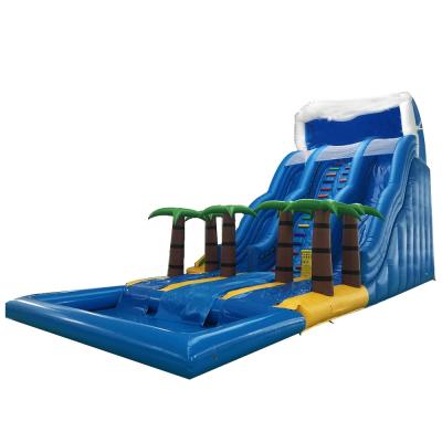 China 0.55mm PVC Tarpaulin Plato Large Commercial Children Waterslide Inflatable Swimming Pool Water Slides for sale