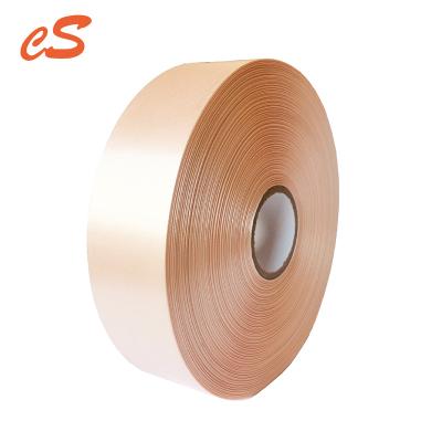 China Huzhou Factory 100% Sustainable Polyester Pink Color Single / Double Faced 25mm Satin Ribbon for sale