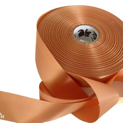 China 100% Polyester Blended Polyester Woven Edge Single/Double Faced Cheap Roll Customized Single Faced Tape Ribbon Label Satin Color Cheap Viable for sale