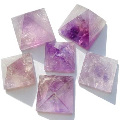 China DONGHAI Wholesale Natural Amethyst Pyramid 4cm Crystal Quartz Stone Rainbow Clear for Healing for sale