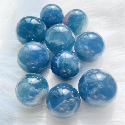 China Wholesale Natural High Quality Blue Ball Crystal Spheres For Healing Decoration Fluorite From DONGHAI for sale