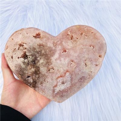 China Pink Amethyst Crystal Heart Pink Amethyst High Quality Natural Healing Heart Quartz Crystals From China for sale