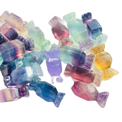 China DONGHAI 2021 Real Natural Cutting Crystals Bulk Wholesale Rainbow Fluorite Candies for sale