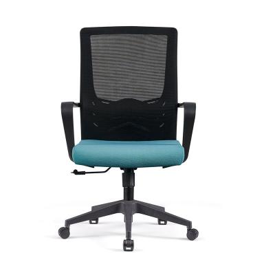 China Revolving Modern And Cheap Price Medium Back Chair Swivel Back Net Office Chair for sale