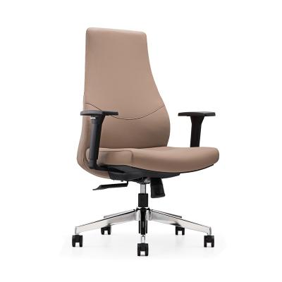 China Premium quality middle task rotation hot sale back synthetic leather chair with adjustable armrest for sale