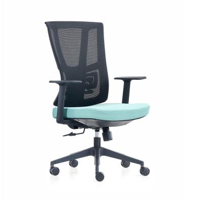 China Modern Mesh Chair With Adjustable Lumbar Lift Mid Staff Office Back Chair Comfortable Swivel Support for sale