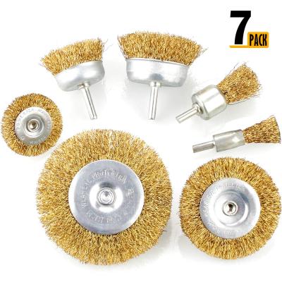 China Welding Cleaning Rough Surface Cleaning Cleaning Function And 7pcs Brush Brass Wire Brush for sale