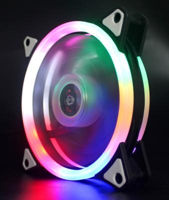 China Quiet Computer Case 12025 Ring LED RGB Dual Case Fan With Controller For Gaming PC Computer 1 - PACK And 1 Set Remote Controller for sale