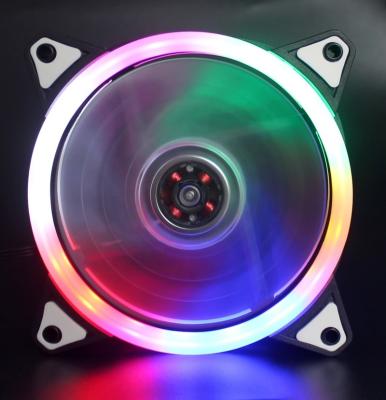 China Quiet Computer Case 12025 Ring LED RGB Dual Case Fan With Controller For Gaming PC Computer 5 - PACK And 1 Set Remote Controller for sale