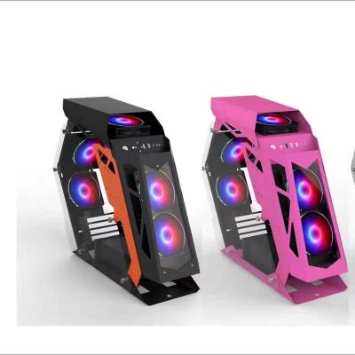 China Plastic Gaming Computer Case ATX M-ATX Gaming Cafes With RGB Light for sale