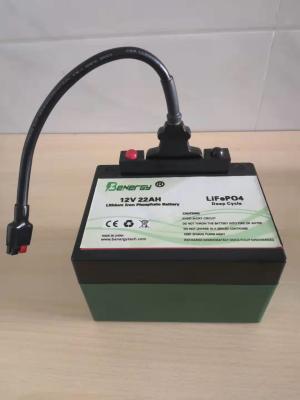 China Oplaadbare 12V 22Ah LiFePo4 batterij voor elektrische golftrolley Te koop