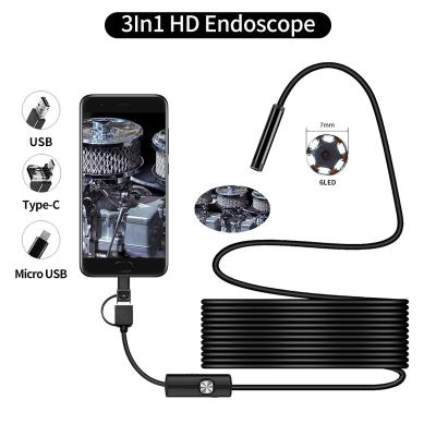 China Waterproof / Waterproof Type-C Android USB Borescope Camera PC Android Phone Borescope C Borescope Mini Camera 7mm Pipe Inspection for sale