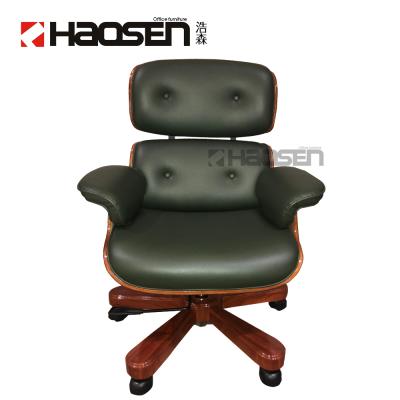 China Wholesale Custom Fancy Black Office Solid Wood Leather Chair B045 for sale