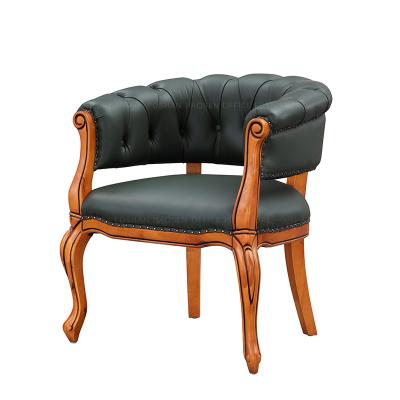 China HAOSEN K307-1 Luxury Wooden Leather Leather Visitor Chair Conference Office Low Back Rotation Chair for sale