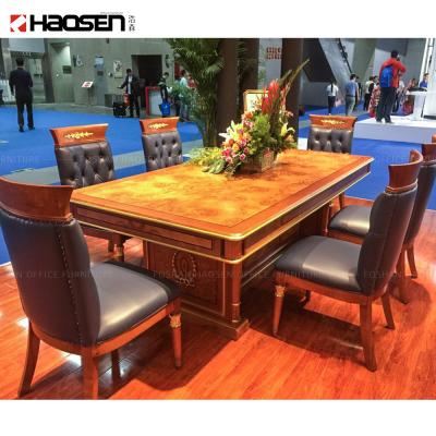 China Beautiful 0829C Extendable Space Conference Furniture High Gloss Luxury Meeting Table And Boardroom Furniture Chair for sale