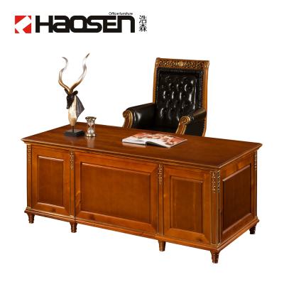 China Solid Wood Factory Supply New Model 0821# Luxury Walnut Office Furniture Boss Table for sale