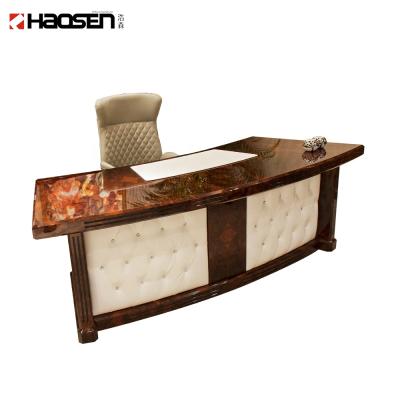 China BOSS Glossy Glossy Painting Office Foshan Factory Supply Luxury Business Executive Desk And Chair for sale