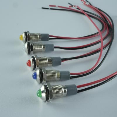 China BrassStainless Steel 8MM Signal VaneAims Metal Indicator Power Signal 12V24V220V Nickel Plated Waterproof Blue LED Lamp for sale