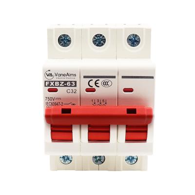 China FXBZ-63 Solar System Controls Solar Switch Solar Switch 3P DC750V 6KA mcb OEM/ODM DC Charging Circuit Breaker for sale