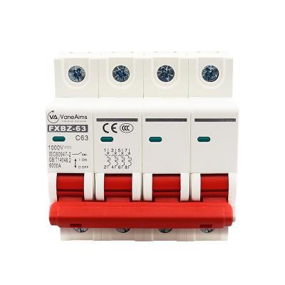 China PV System VaneAims FXBZ-63 Solar Control 4P1000V 6KA Protection MCB DC Solar Photovoltaic Circuit Breaker for sale