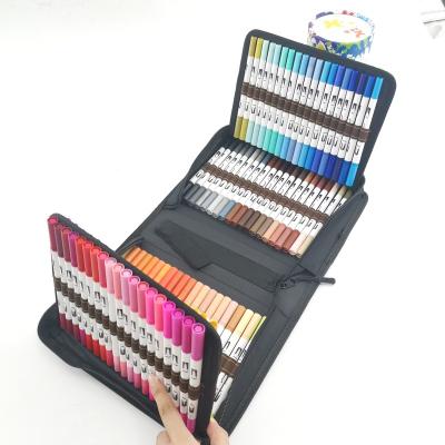 China Adult Coloring Books Wholesale 24 Colors Nylon Brush Tip Watercolor Brush Markers For Coloring Books Calligraphy Journal Drawing for sale