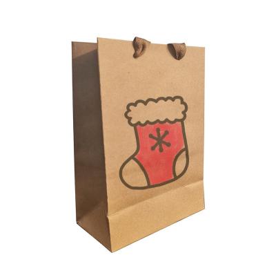 China Recyclable Professional Packaging Machine Printing White Brown Christmas Gift Shopping Bag Kraft Paper Bag for sale