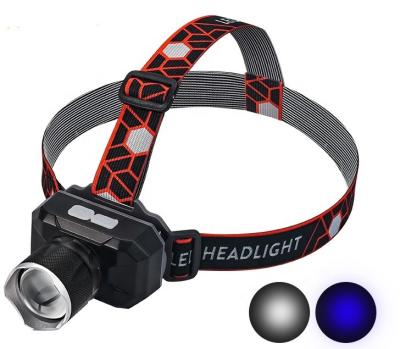 China Campsite; hunt ; etc Super Bright HUAGE XHP50 LED Most Powerful Blue Headlight USB Rechargeable Hunting Head Light for sale