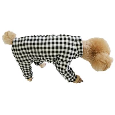 China Slim Legs Stomach Four Wrap Small Dog High Collar Viable Cotton Plaid for sale