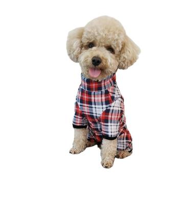 China Durable Red Plaid Fleece Cotton Warm Coat For Small Dog for sale