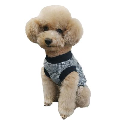 China Factory Direct Supply Viable Price Cheap Dog Velvety Checked Vest With Belly Wrap for sale