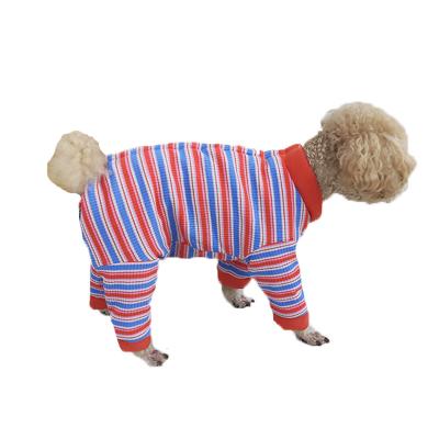 China Viable Color Stripe Dog Cotton Lining Pure Cotton Jacket Belly Lengthen Legs Belly Padded Jacket for sale