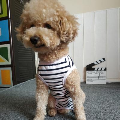 China Viable High Quality Small Dog Small Price Navy Blue Stripe Black And White Stripe Belly Vest for sale