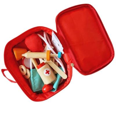 China Playing House Doctor Toy Set Wood Pretend Doctor Bag Child Role Play Kids Medicine Box Girls Kit Tools Doctor Set Toy for sale