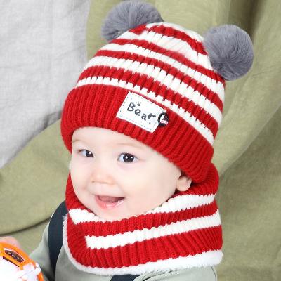 China Autumn and winter new checked baby knitted hat high end to thicken to keep children warm hats covers wool hat wholesale for sale