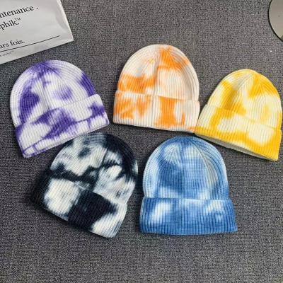 China breathable & Hip Hop Gradient Color Shorts Waterproof Cotton Knitted Cold Hat Dyed Knotting Women's Wool Hat for sale