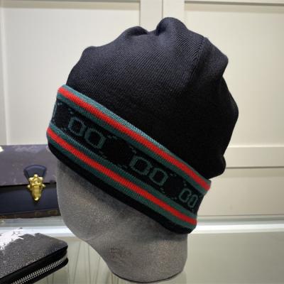 China breathable & European And American Fashion Brand Waterproof GG Woolen Hair Band Decorated Double Knit Hat for sale