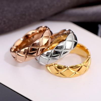 China Korean style Europe and the United States new style titanium ring fashion personality luxury brand jewelry wholesale ring steel ring for sale