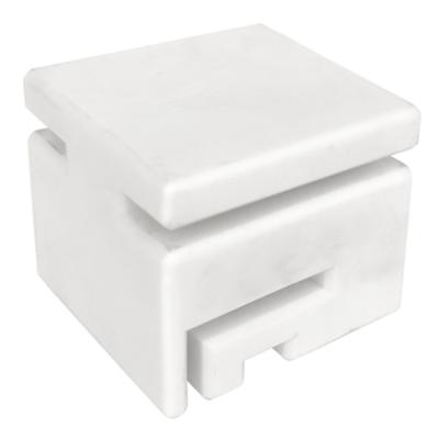 China 74x76x62.2mm Sliding Gate Nylon Guide Block 75mm White for sale