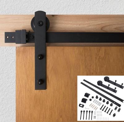 China Ich forme schwarze Scheunen-Tür-Hardware-Bahn Kit For Single Door zu verkaufen