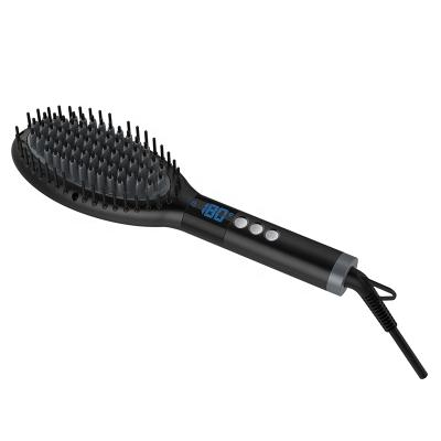 China Top Selling Ion Hair Hotel Multifunctional Professional Hair Straightener Curler Brush Negative Hair Brush for sale