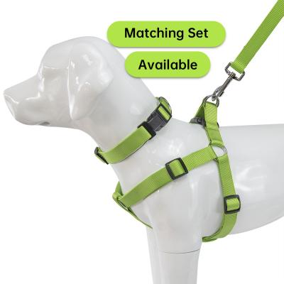 China Pet Accessories Pet Collar Trunk Leash Dog Leash Stocked Back Harness Set Cute PVC Pure Color Dog Harness And Leash Set for sale