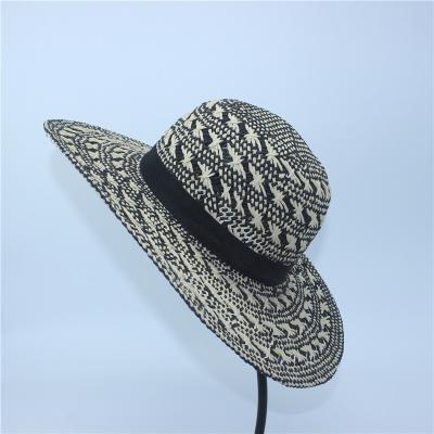 China Crossed-out Women Overflow Soft Paper Straw Sun Beach Hat for sale