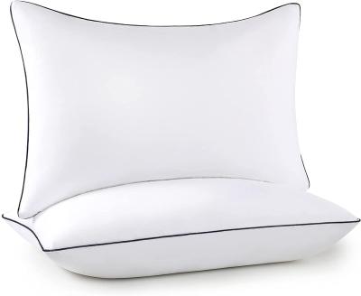 China Non-Toxic Goose Feather Goose In Low Quality Customized Design Hotel White Case Pillow Good Quality for sale