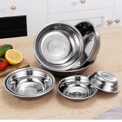 China Sustainable Deep Soup Basin And Rice Bowl For Kitchenware Stainless Steel Wash Basin Of Various Sizes for sale