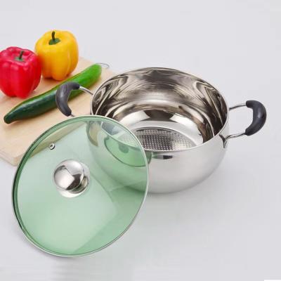 China Sustainable Kitchenware Set Stainless Steel Single Bottom Soup Pot Pearl Pot for sale