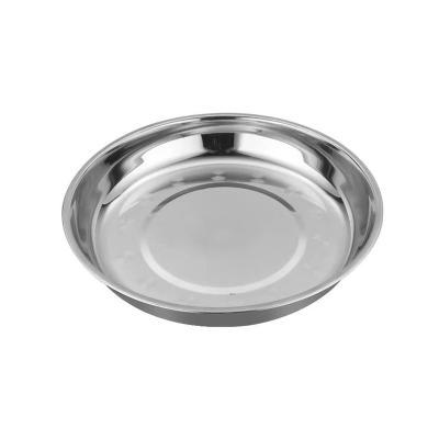 China New factory viable supply price restaurant canteen stainless steel food dishes metal dinner plate for sale