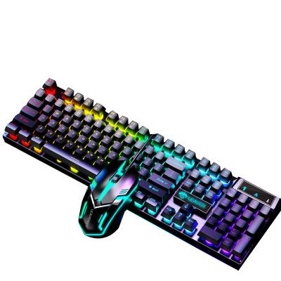 China Waterproof AIWO OEM Led 7 Colors Usb Wired Gaming Home Office Use Computer Gaming Keyboard And Mouse Combos For Laptop PC for sale