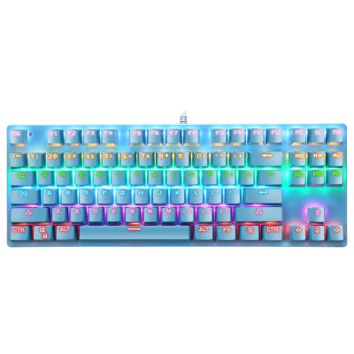 China AIWO Custom 87 Keys Mechanical USB Wired Gamer Blue Gaming Teclado Computer Hardware RGB Switch Mechanical Keyboard for sale