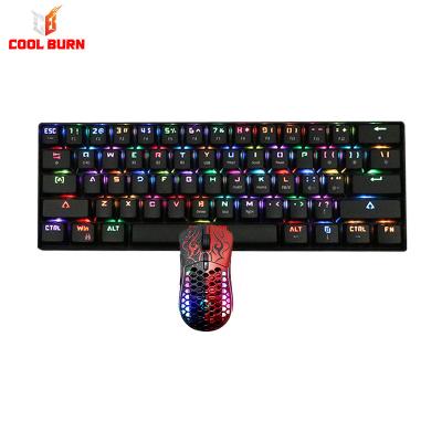 China Hot Selling Anti-ghosting AIWO RGB Backlit Mechanical Gaming Keyboard and Mouse 60% Wireless Combo Gaming Keyboards for sale